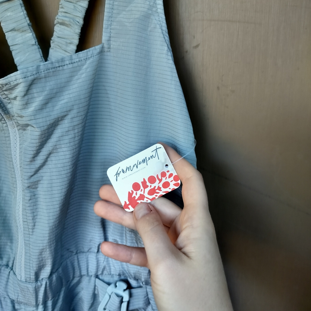 NWT Free People FP Movement Chaparral Convertible Light Blue Cargo Overalls - Picture 4 of 14